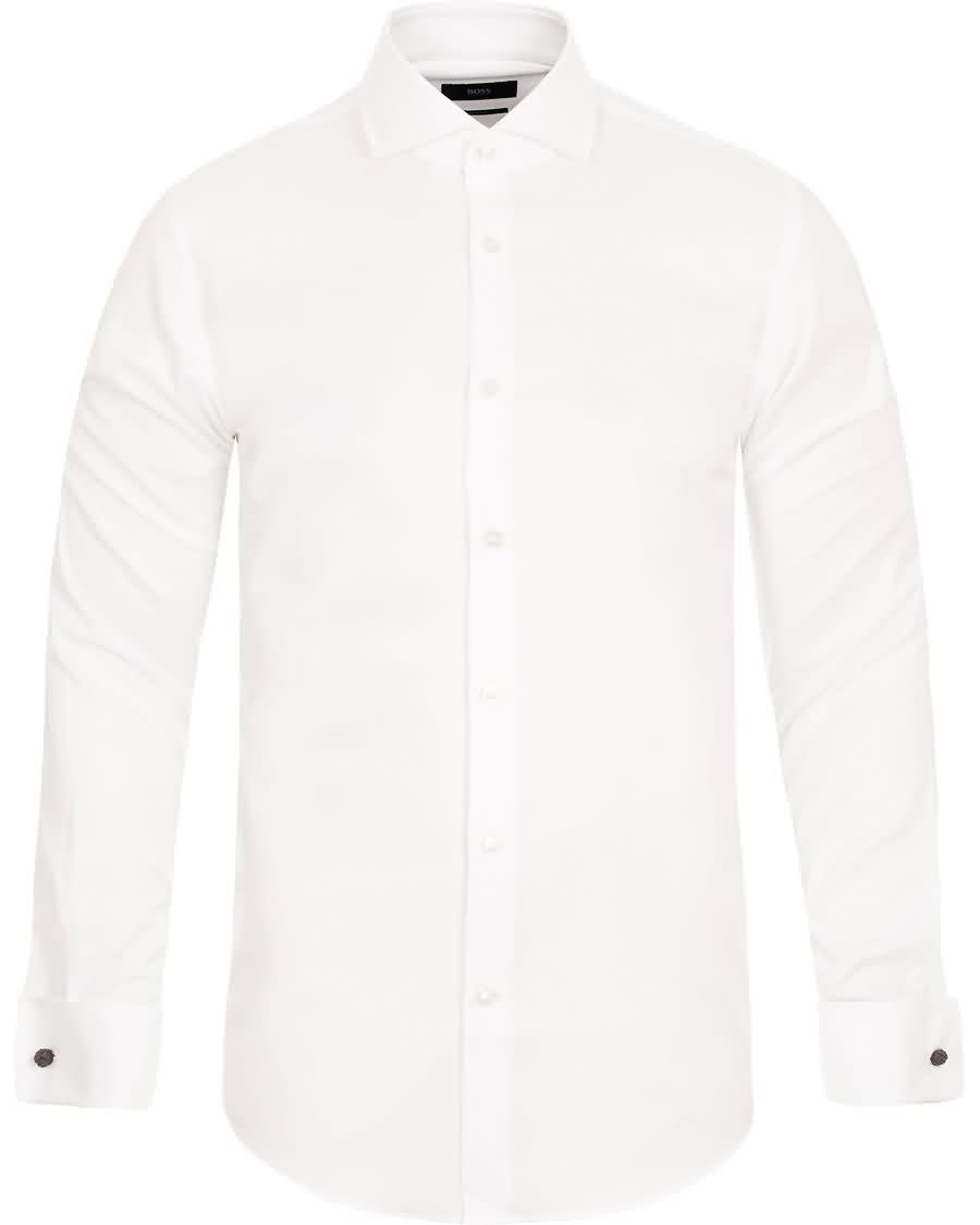 boss jaiden slim fit shirt double cuff white Retro Klær nqom2